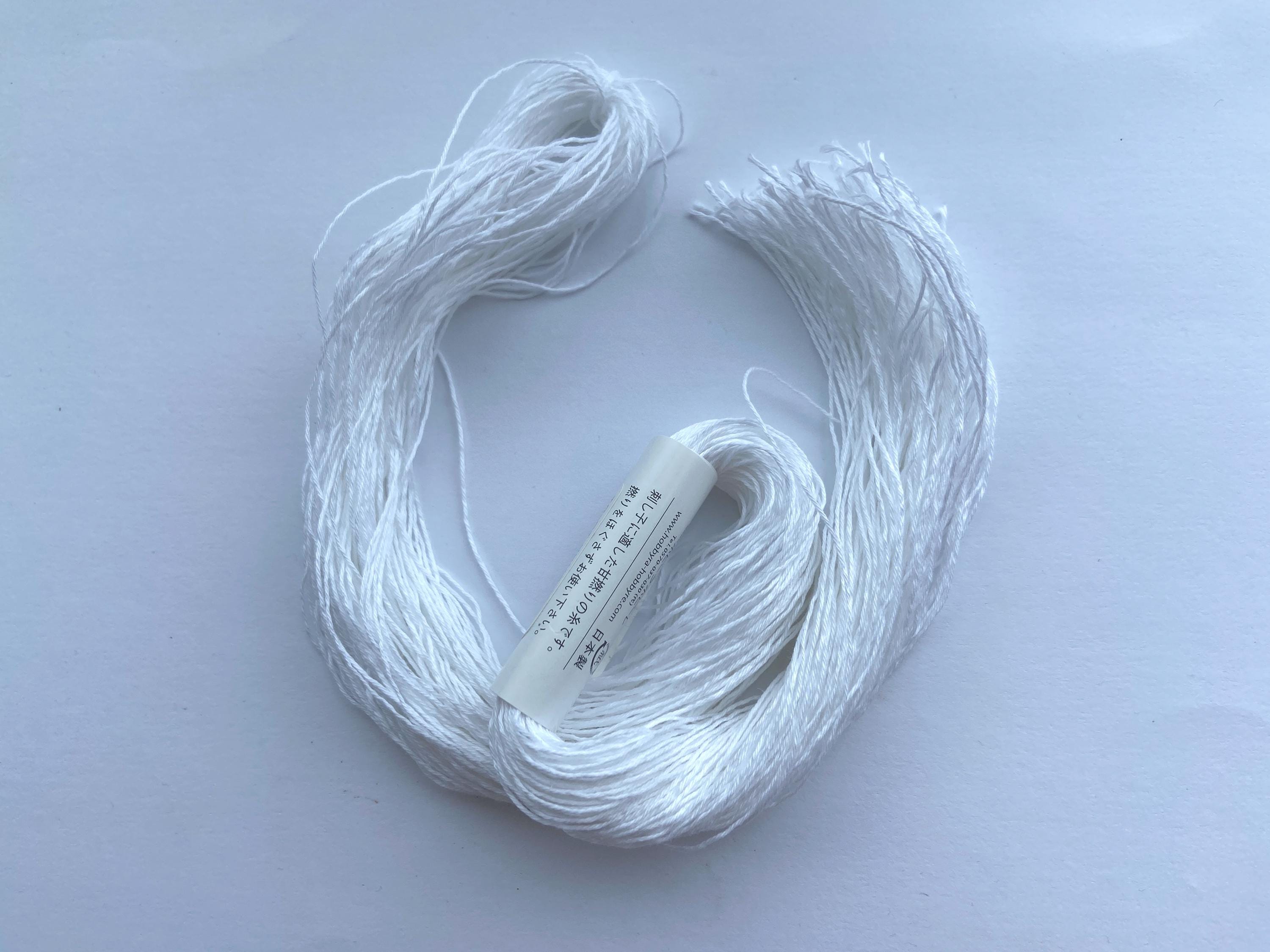 Sashiko Thread White 85m | Hobbyra Hobbyre Japanese Cotton Embroidery Floss | Hand Stitching Supply for Visible Mending & Boro