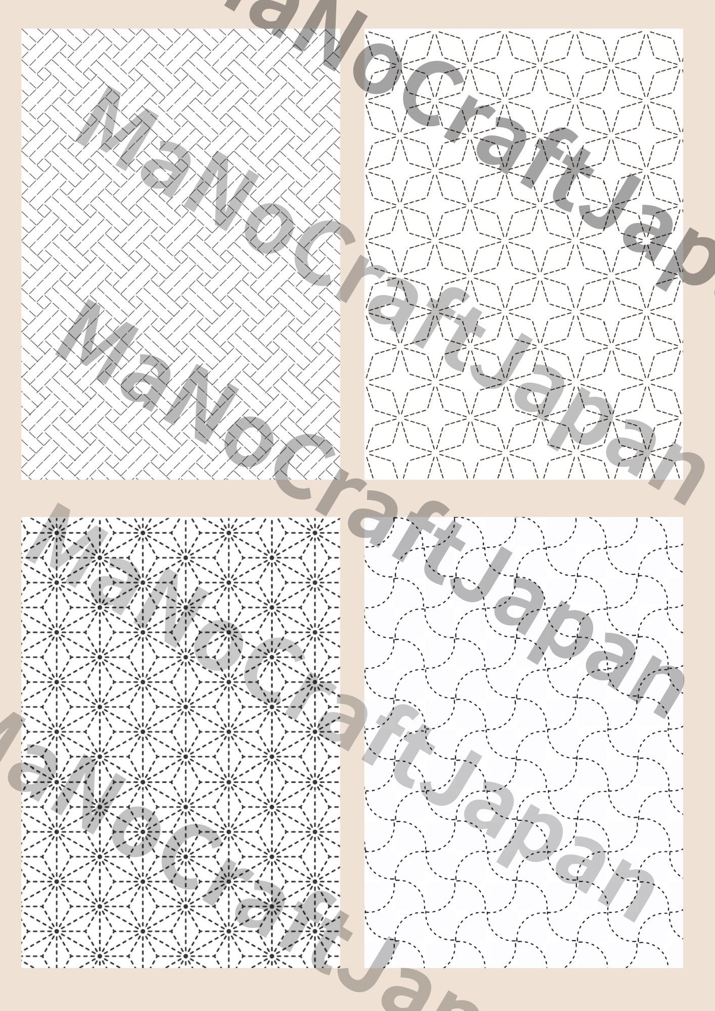 Moyo-zashi Sashiko Pattern Book | 6 Japanese Embroidery Designs (PDF Download)