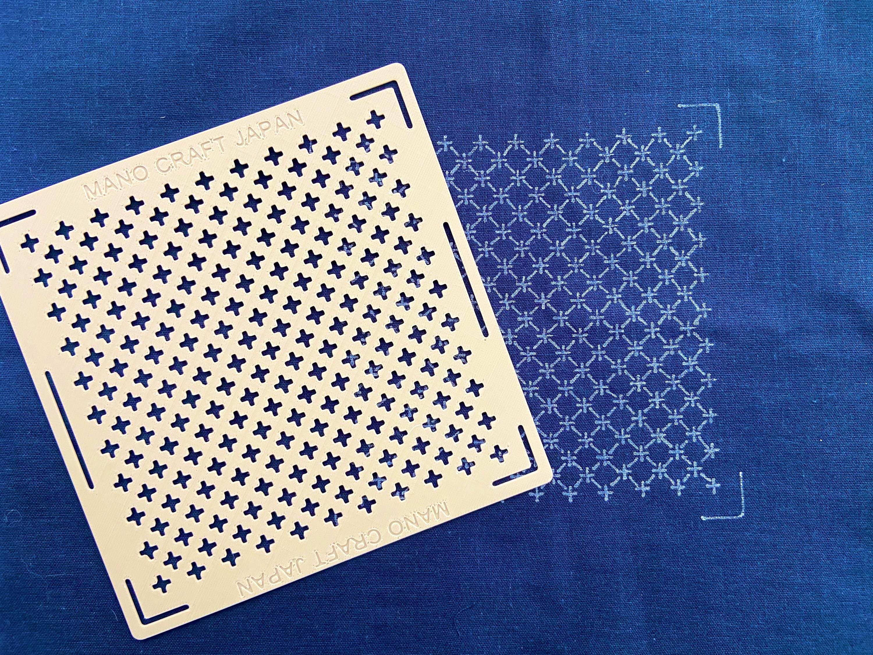 Sashiko Kit for Beginners, Complete Japanese Embroidery Starter Set, Stencils Needles Thread Denim Fabric, Made in Japan