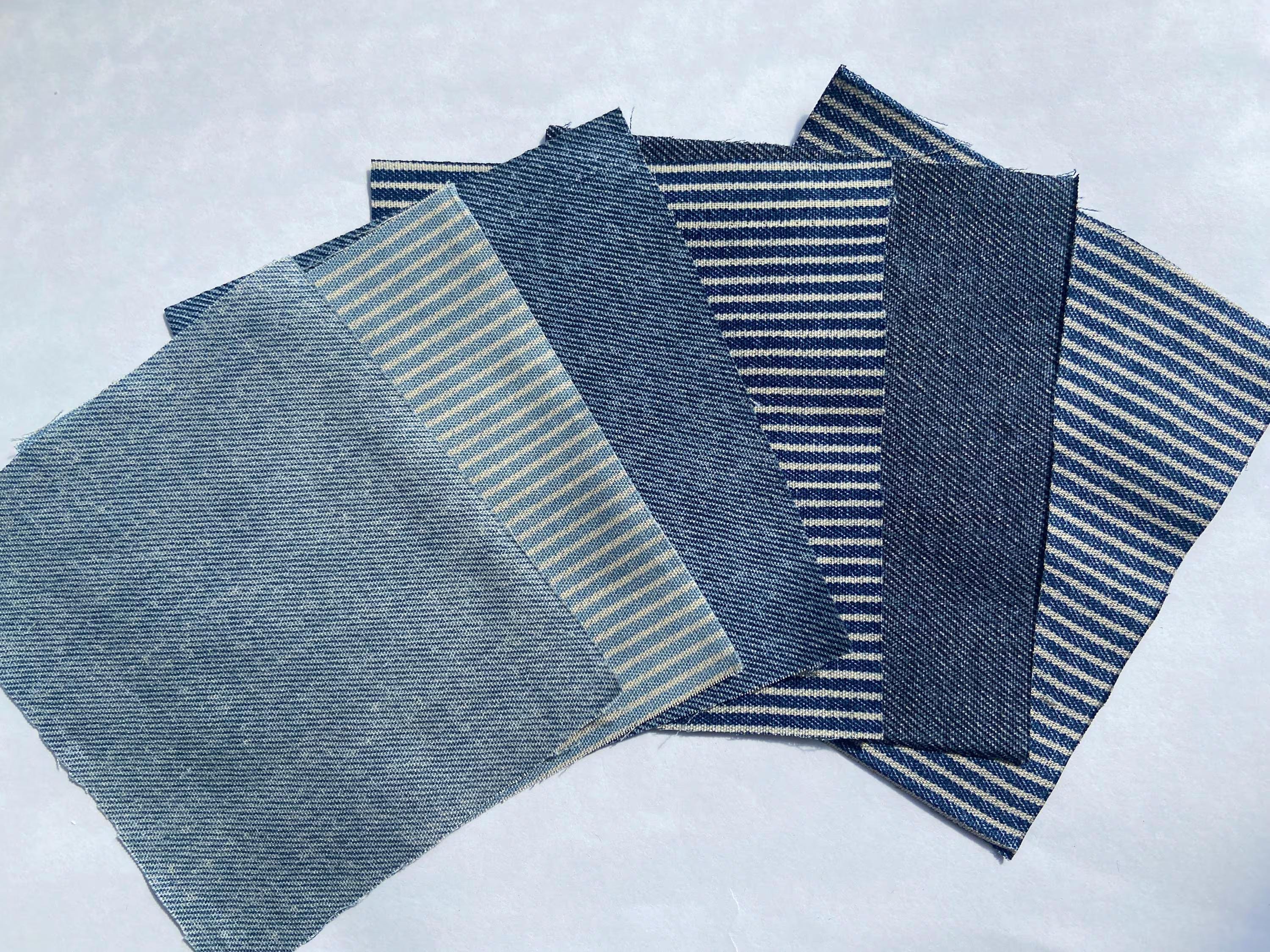 Sashiko Kit for Beginners, Complete Japanese Embroidery Starter Set, Stencils Needles Thread Denim Fabric, Made in Japan