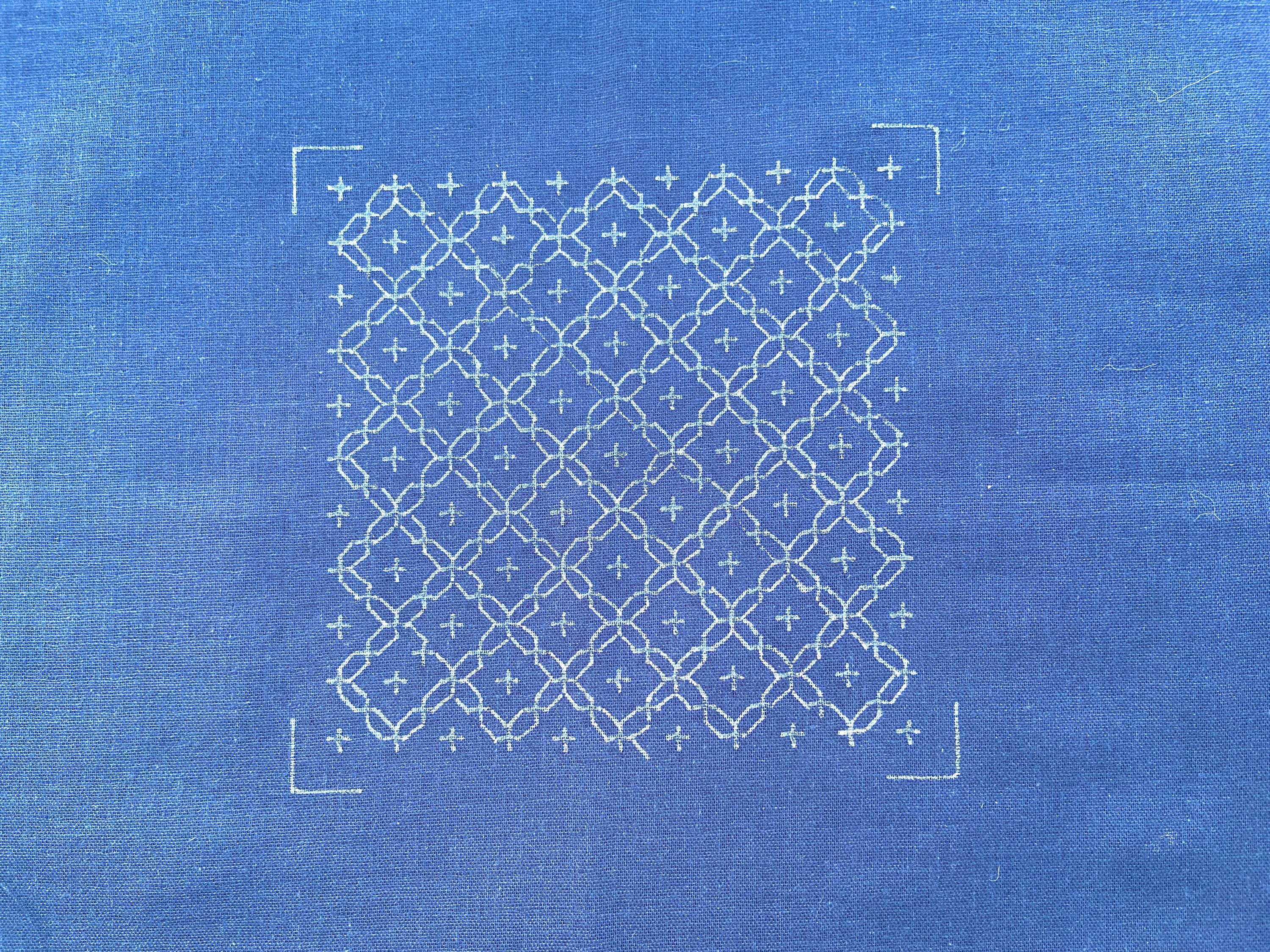 Sashiko Kit for Beginners, Complete Japanese Embroidery Starter Set, Stencils Needles Thread Denim Fabric, Made in Japan