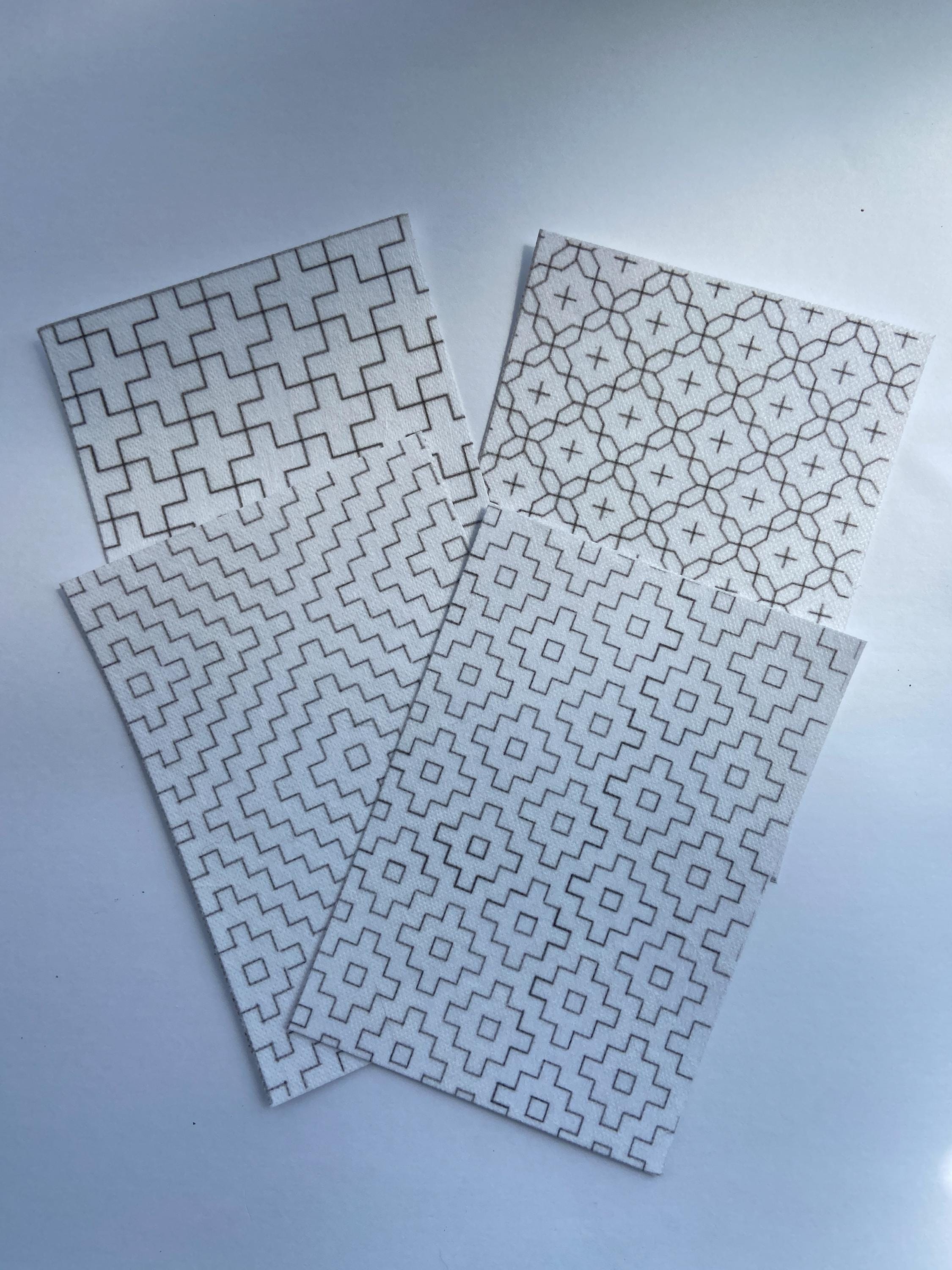 Sashiko Embroidery Starter Kit | Choose Your 3 Patterns | Misuya Needles, Daruma Thread, Denim &Stitches Guide