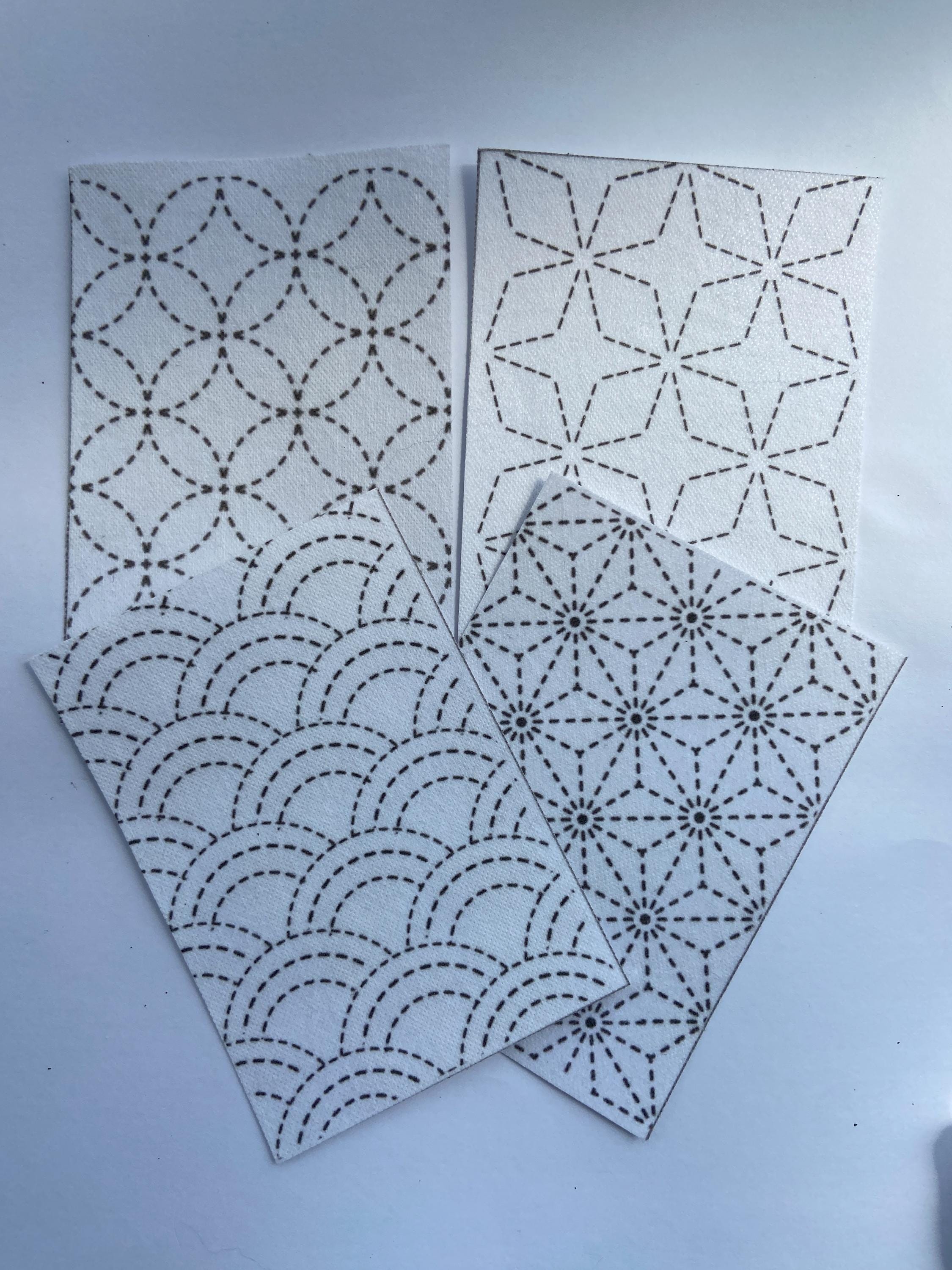 Sashiko Embroidery Starter Kit | Choose Your 3 Patterns | Misuya Needles, Daruma Thread, Denim &Stitches Guide