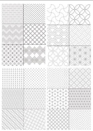 Sashiko Pattern Book Bundle PDF | 32 Japanese Embroidery Designs | Hitomezashi Kuguri Moyo-zashi | 3 Books Printable Templates Download