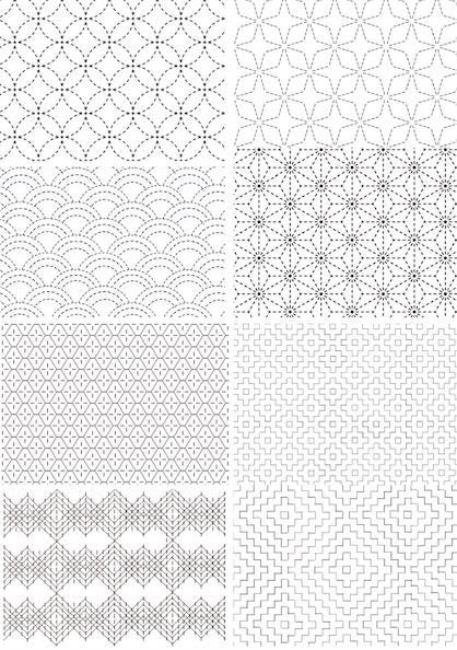 Sashiko Pattern Book Bundle PDF | 32 Japanese Embroidery Designs | Hitomezashi Kuguri Moyo-zashi | 3 Books Printable Templates Download