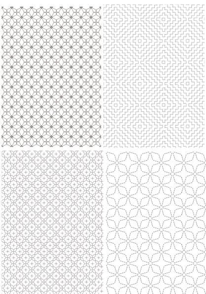 Sashiko Pattern Book Bundle PDF | 32 Japanese Embroidery Designs | Hitomezashi Kuguri Moyo-zashi | 3 Books Printable Templates Download