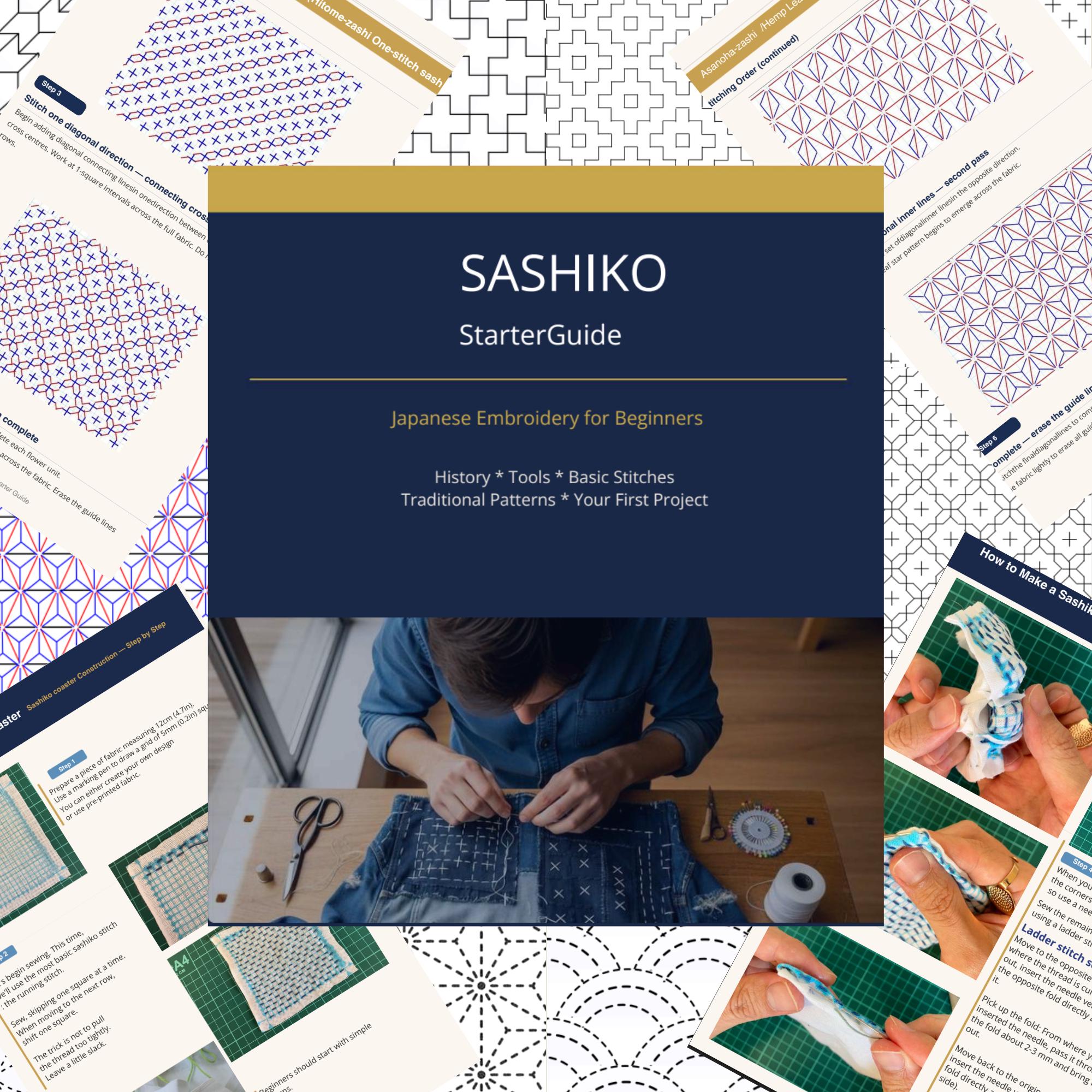 Learn Sashiko PDF Guide - Japanese Embroidery Ebook for Beginners