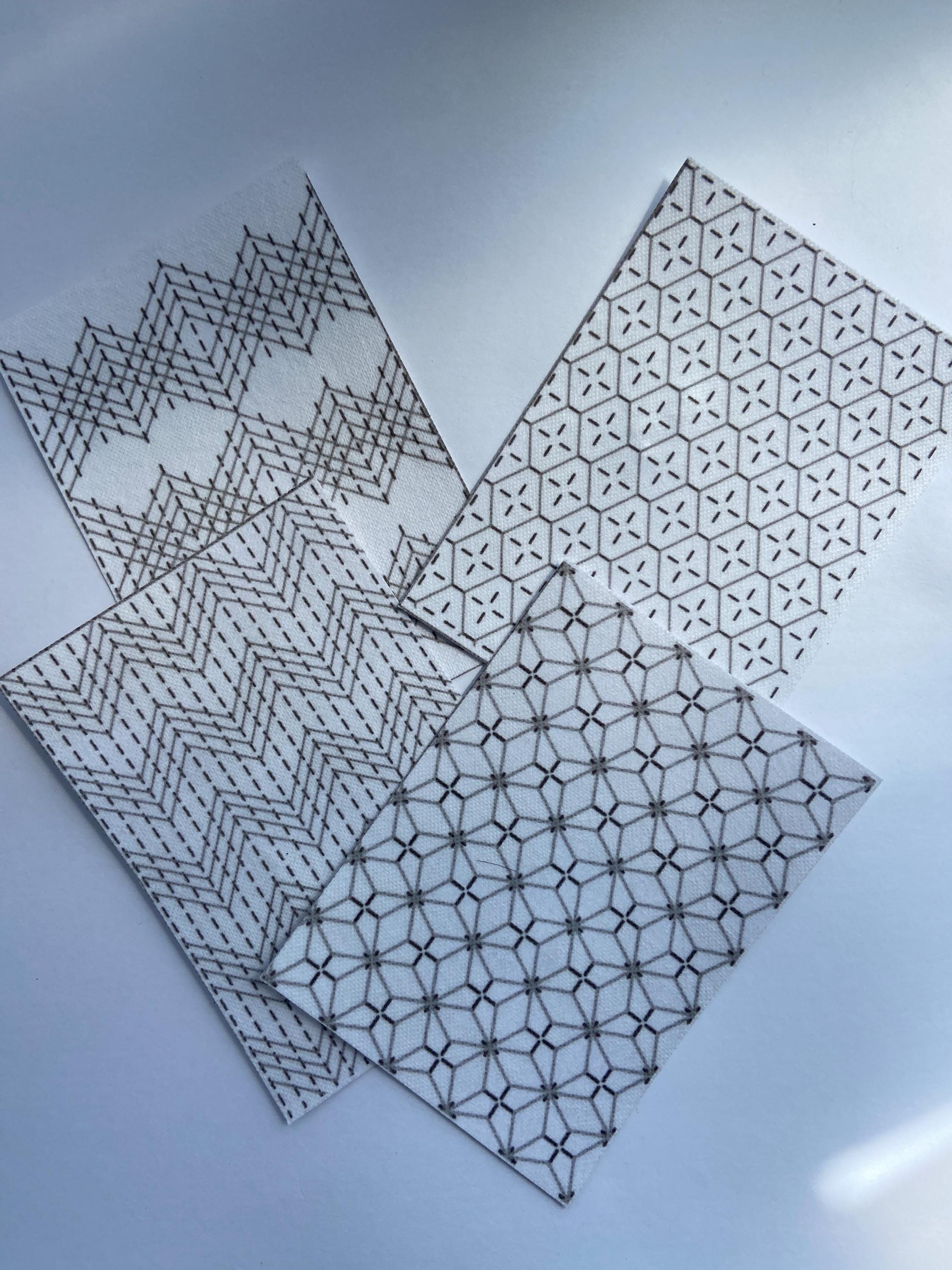 Sashiko Embroidery Starter Kit | Choose Your 3 Patterns | Misuya Needles, Daruma Thread, Reusable Stencils, Denim & Guidebooks Made in Japan