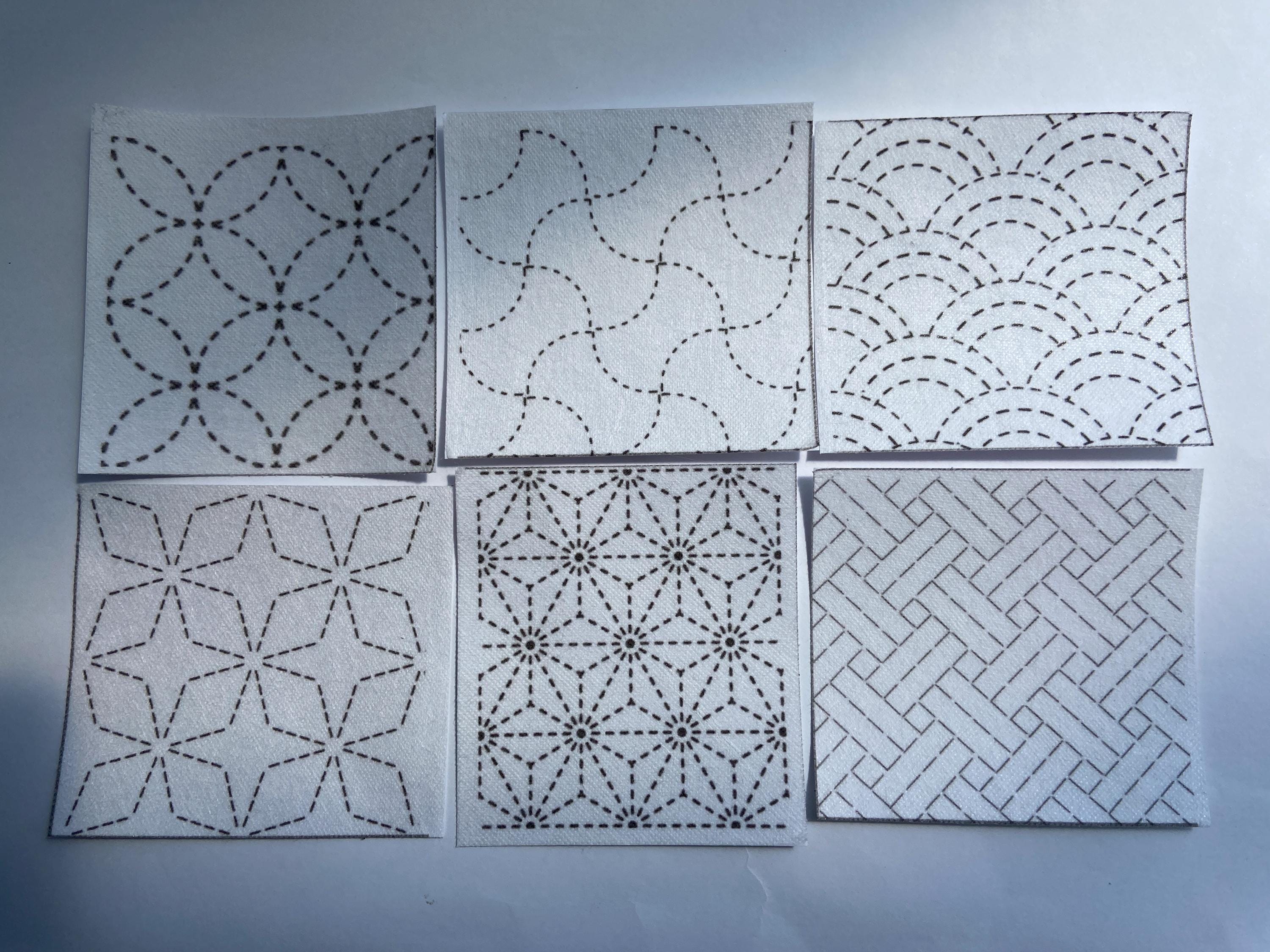 Sashiko Embroidery Starter Kit | Choose Your 3 Patterns | Misuya Needles, Daruma Thread, Reusable Stencils, Denim & Guidebooks Made in Japan