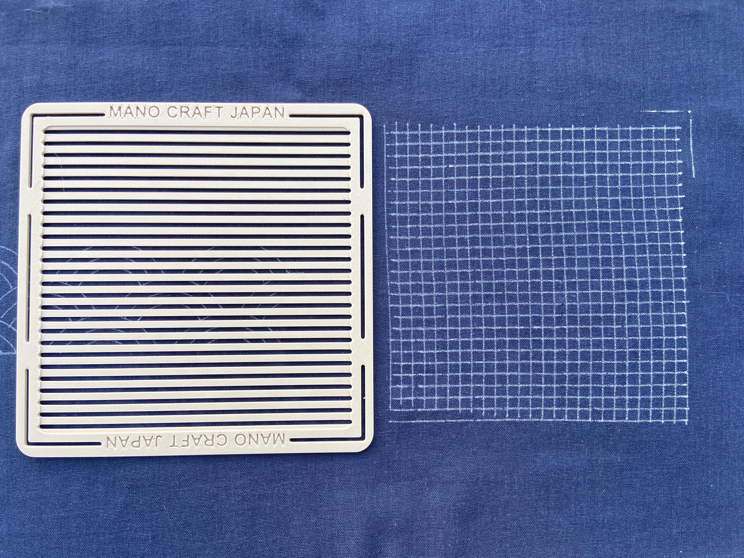 Sashiko Stencil Set of 2 | Grid & Traditional Pattern Templates | Seigaiha Shippo Fundo | Eco PLA 3D Printed