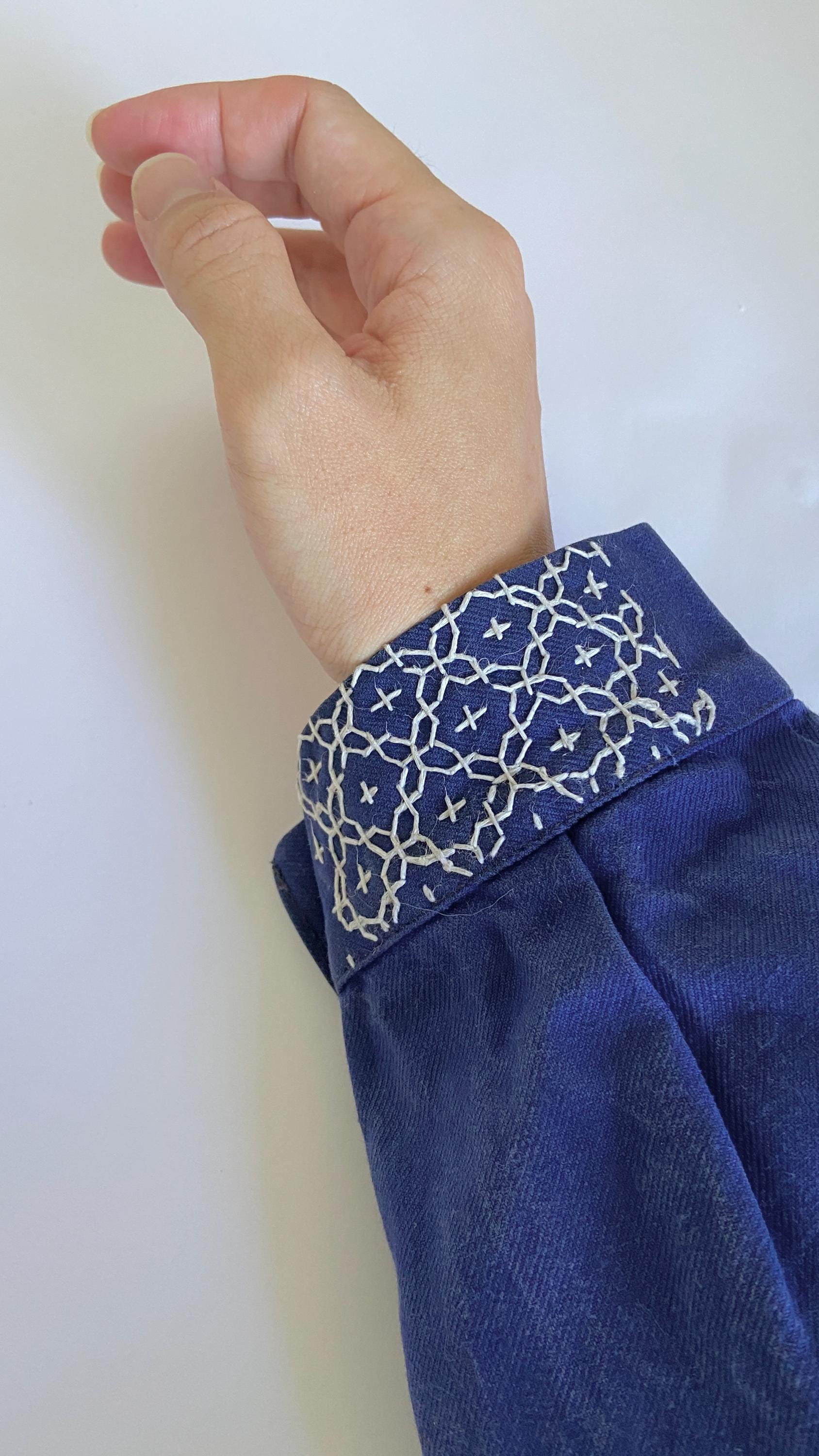 Stick and Stitch Sashiko Pattern Sheets - Hitomezashi Designs for Denim Repair, Visible Mending Embroidery, Wash Away Sashiko Patches A4