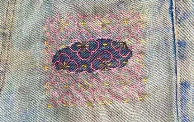 Stick and Stitch Sashiko Pattern Sheets - Hitomezashi Designs for Denim Repair, Visible Mending Embroidery, Wash Away Sashiko Patches A4