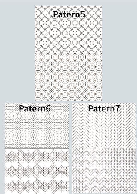 Sashiko Stick and Stitch Sheet | Kuguri-zashi Woven Pattern | Water Soluble Embroidery Transfer A4 |Peel Stick Stitch Dissolve Made in Japan