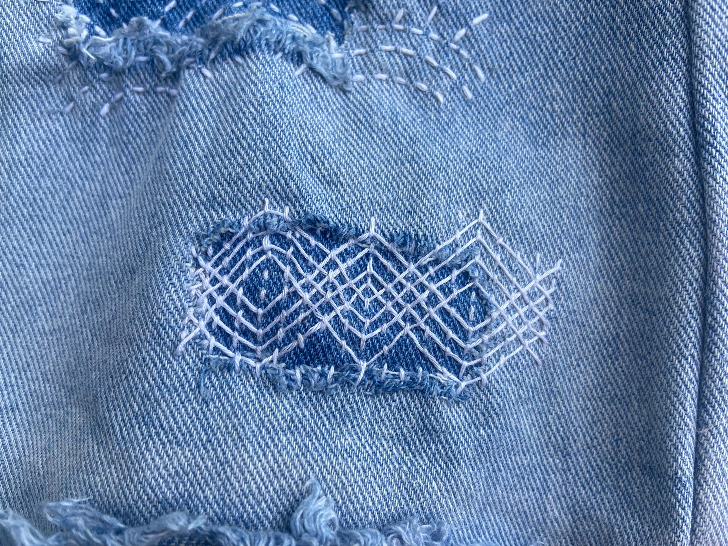 Sashiko Stick and Stitch Sheet | Kuguri-zashi Woven Pattern | Water Soluble Embroidery Transfer A4 |Peel Stick Stitch Dissolve Made in Japan