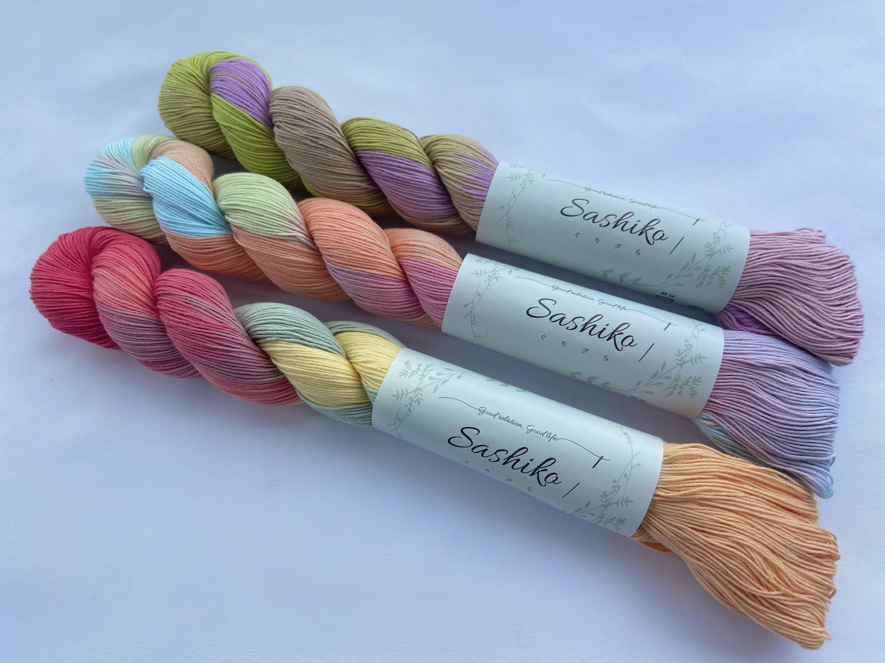 Sashiko Thread, Variegated Gradient Embroidery Thread, Japanese Sashiko Yarn 200m, Mercerized Cotton, Tabi-iro Guri Gura